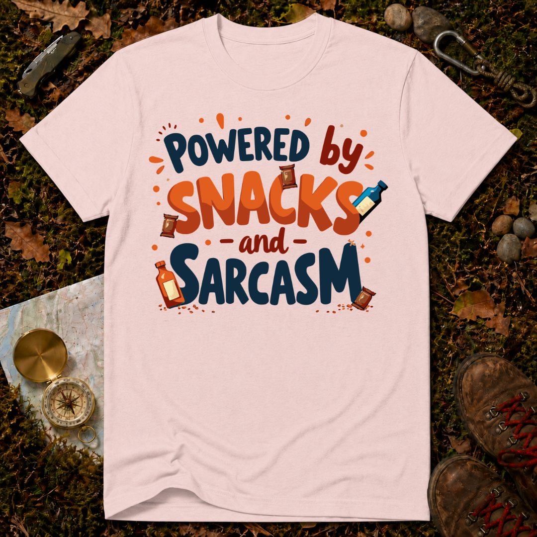 Powered By Snacks And Sarcasm T-Shirt