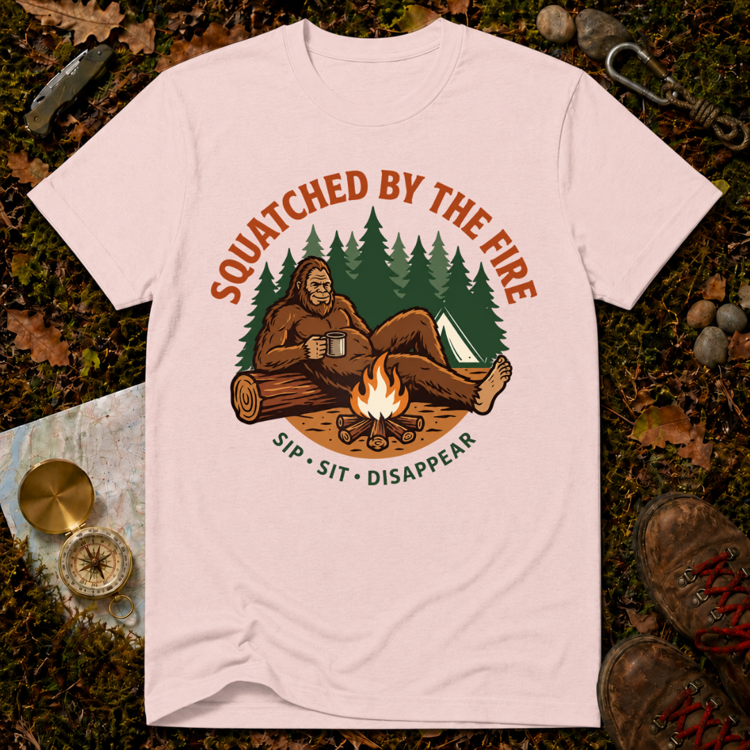 Squatched By The Fire T‑Shirt