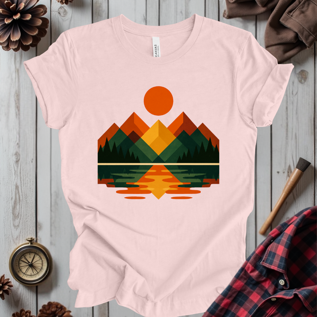 Retro Mountain Sunset