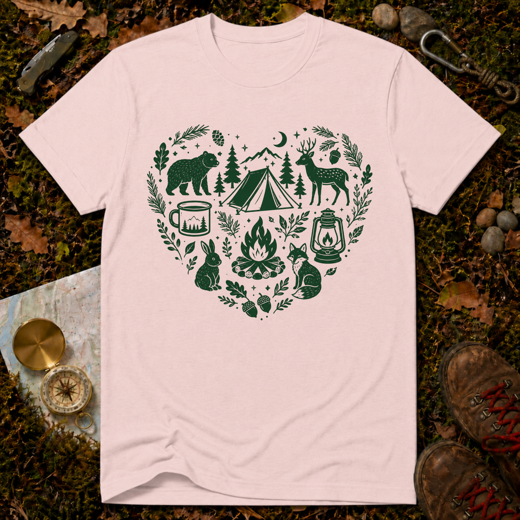 Woodland Camp Heart T-Shirt