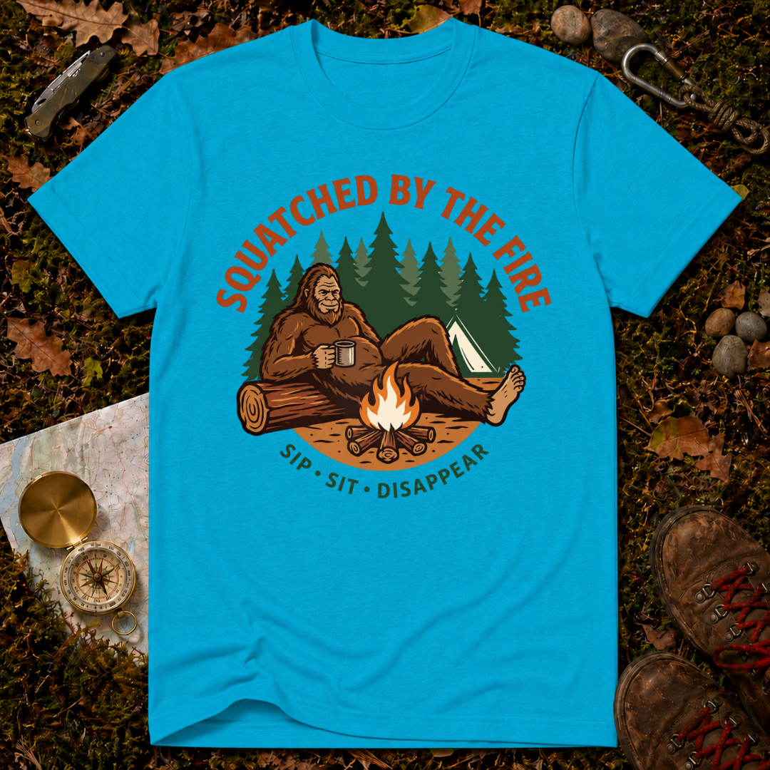 Squatched By The Fire T‑Shirt