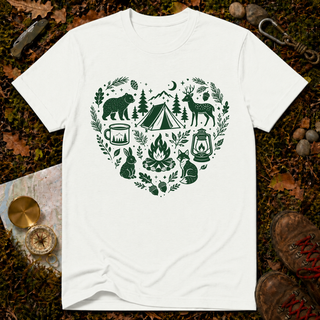 Woodland Camp Heart T-Shirt