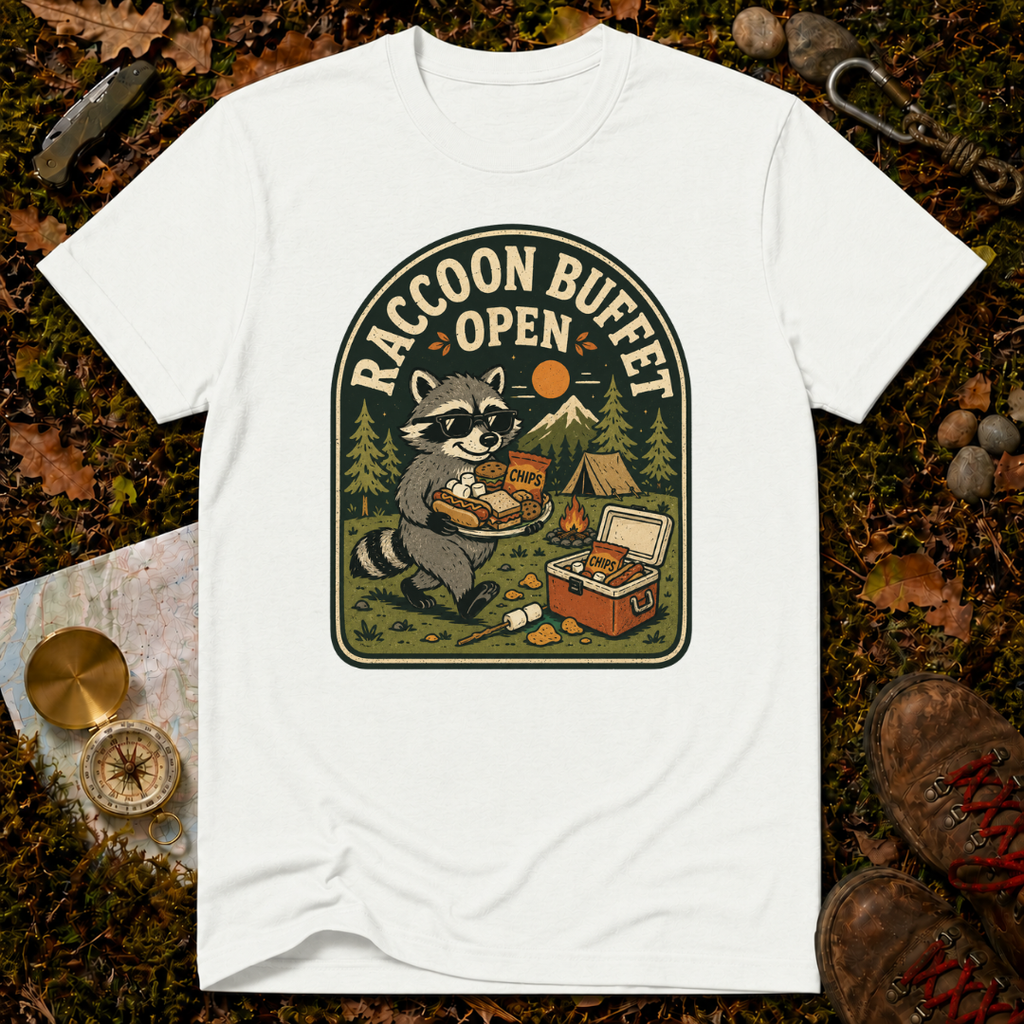 Raccoon Buffet Open T-Shirt
