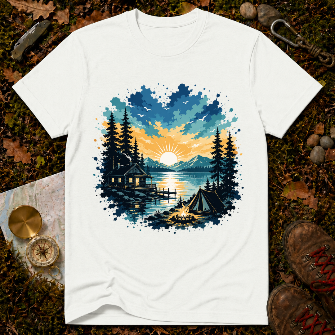 Campfire Lake Sunset T-Shirt