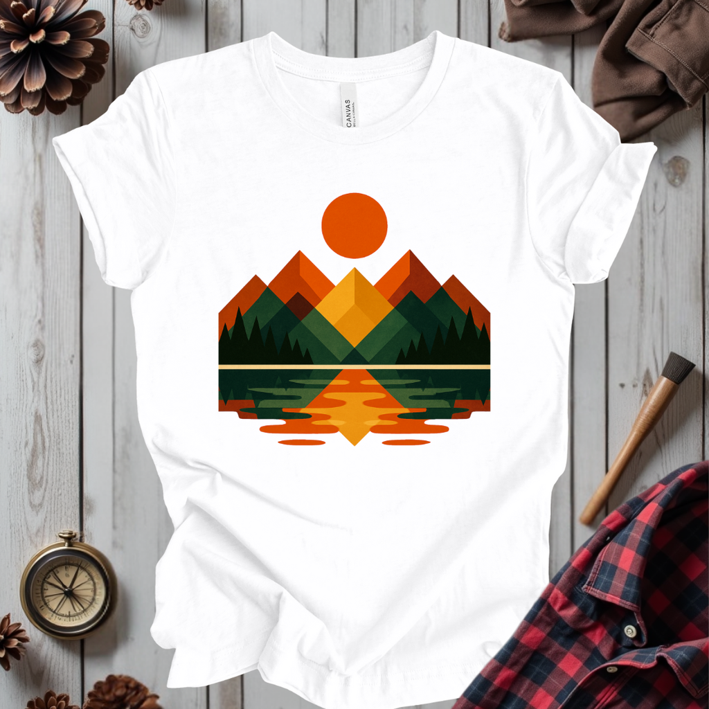 Retro Mountain Sunset