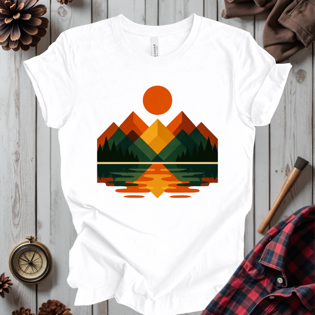 Retro Mountain Sunset