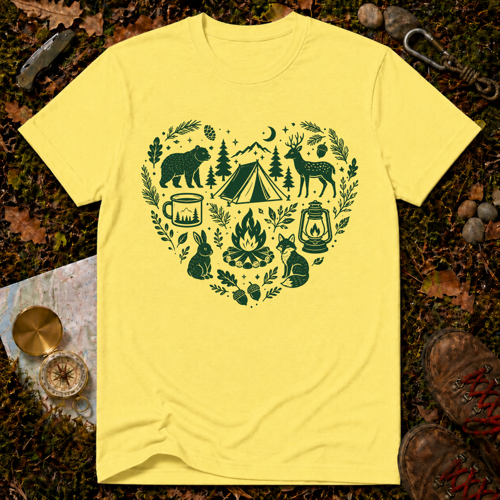 Woodland Camp Heart T-Shirt